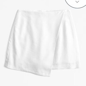 Abercrombie Scarlet Linen Blend Wrap Mini Skort